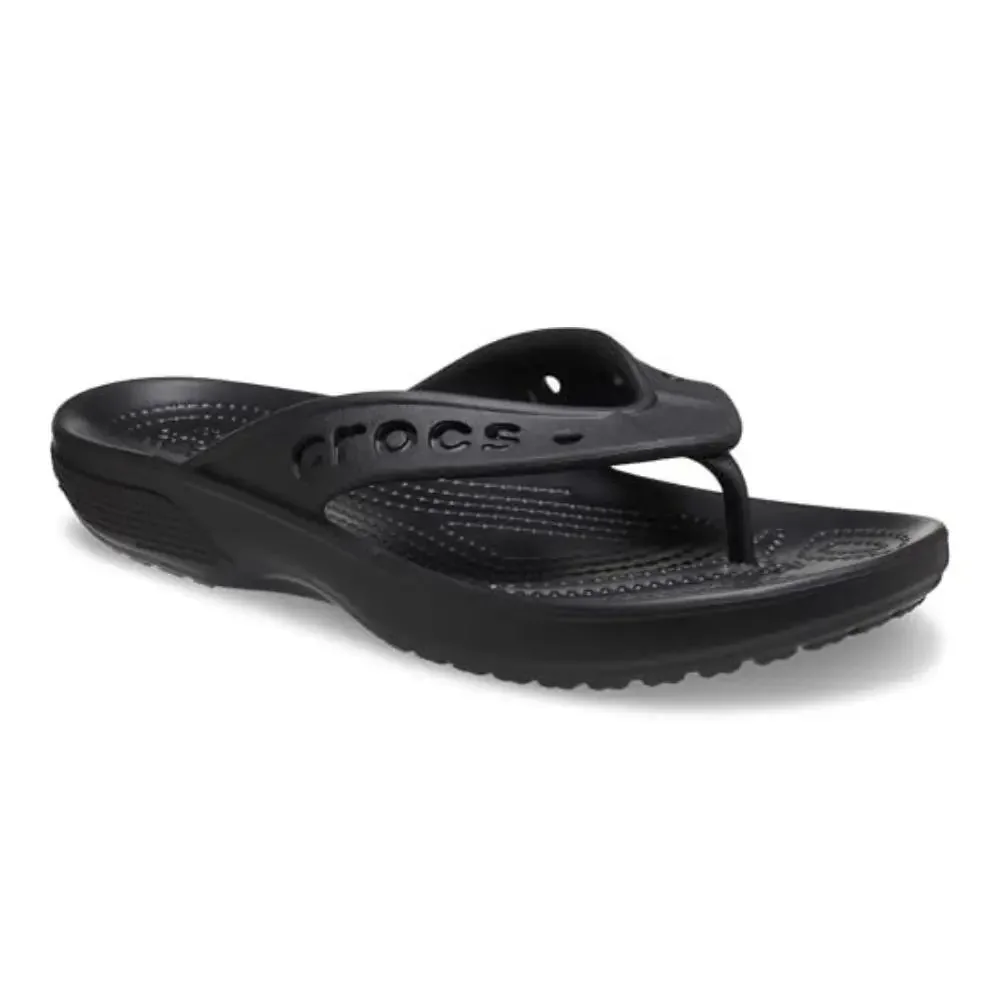 Crocs Via Flip Flop 210120 Unisex M9/W11 Black Slip On Thong Sandals GBO2879